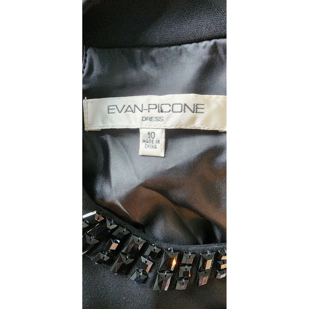 Evan Picone Dress Womens 10 Black Halter Beaded Cocktail Party Event NYE Holiday - Picture 6 of 9